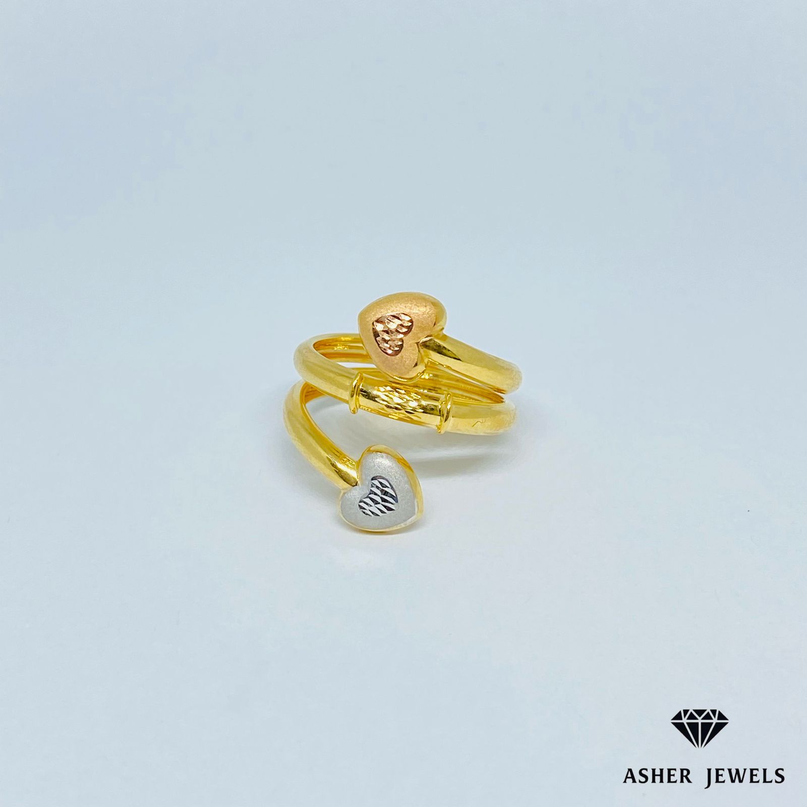 Tri-color Spiral Ring Size 8